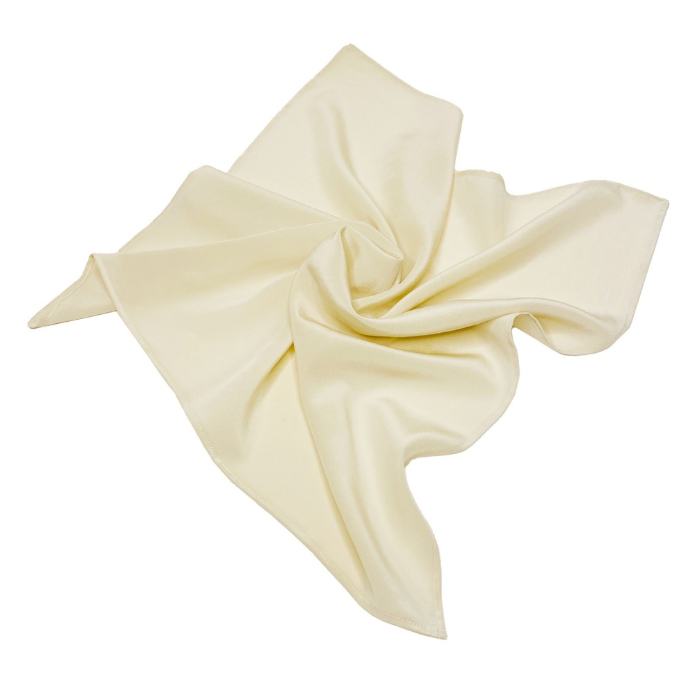 NWT SILKLETTE Crème de la Crème  100% Fine Silk Kerchief Scarf CREME - Picture 2 of 3